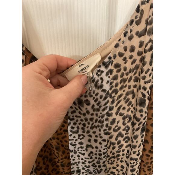 Entro Multicolored Animal Print Feminine Layered Maxi Dress, M - Picture 4 of 6